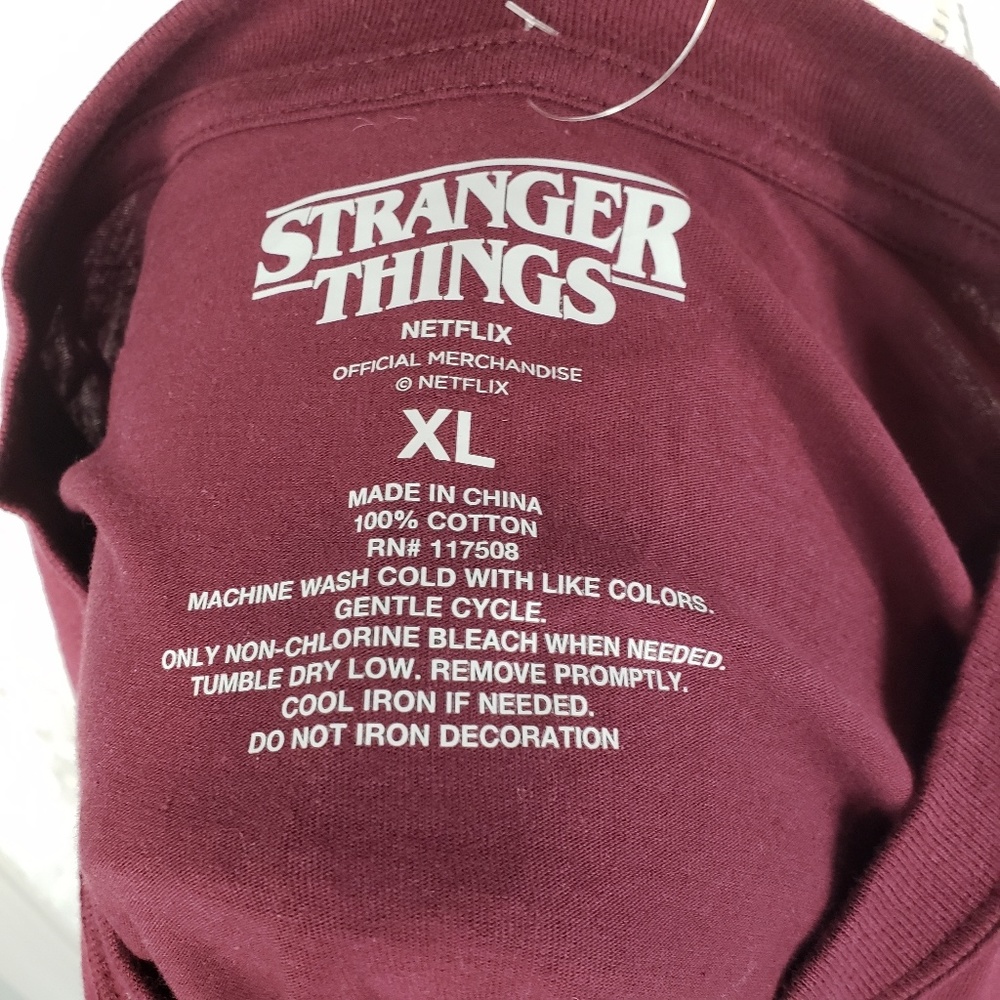 Stranger Things Wine Colored Character Print Long… - image 3